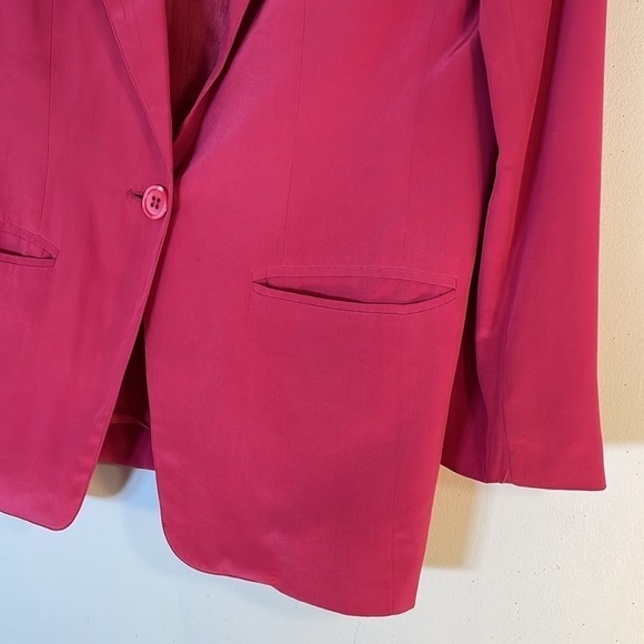 Vintage Talbots 4 Petite Pure Silk One Button Blazer. - Picture 5 of 9